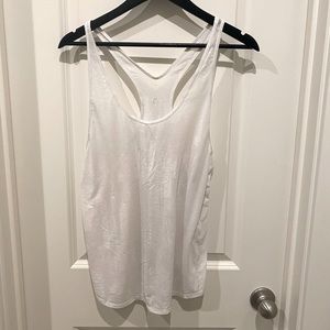 Lululemon racerback tank, burnout white, size 6